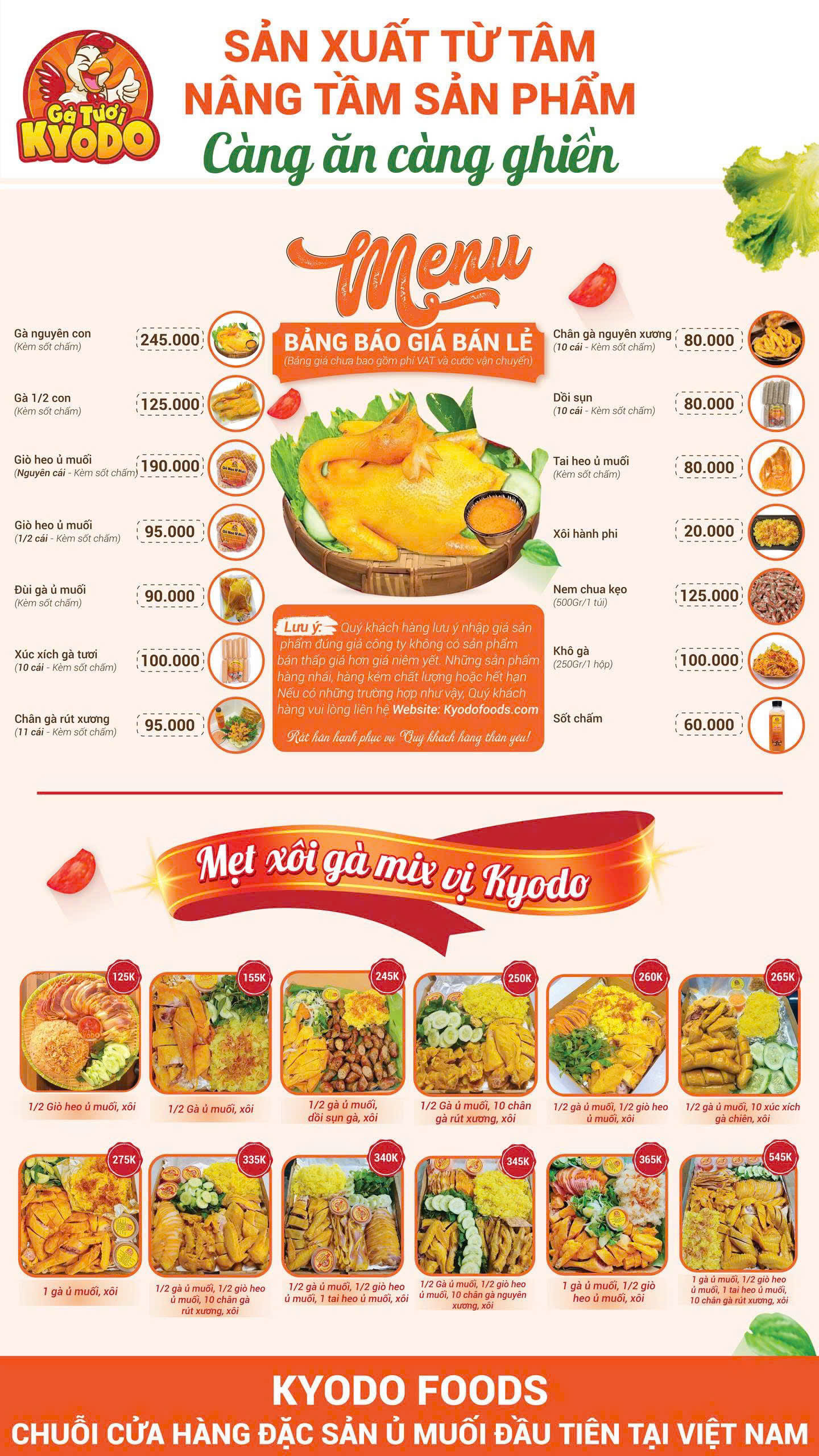 MENU SẢN PHẨM KYODO FOODS