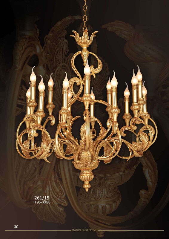 Đèn chùm đồng mạ vàng Iran