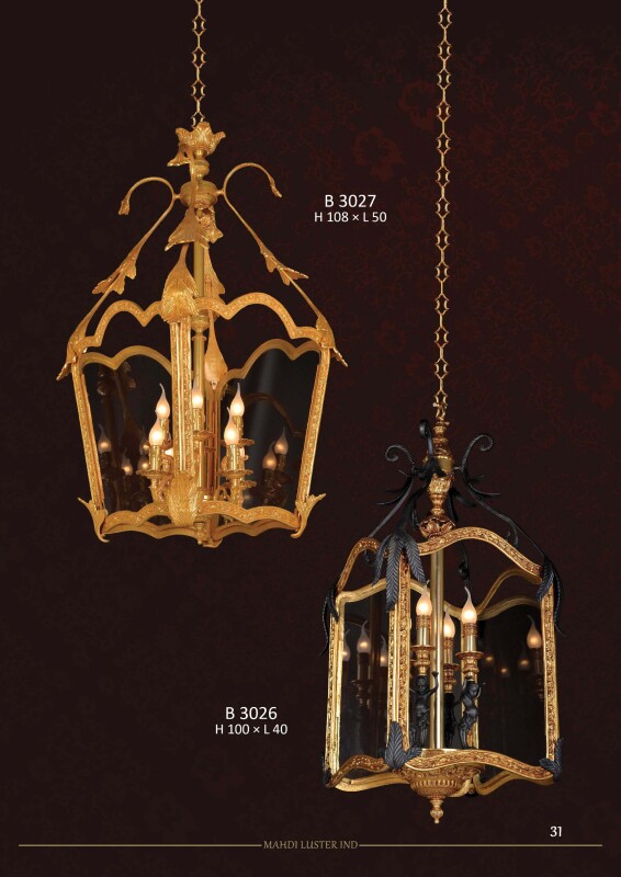 Đèn chùm đồng mạ vàng