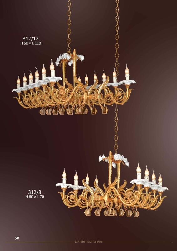 Đèn chùm đồng Mạ vàng Iran