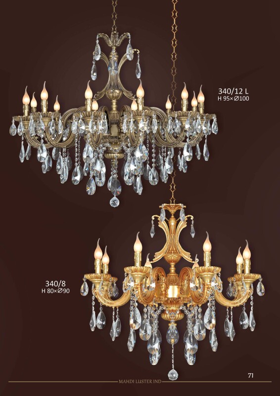 Đèn chùm đồng mạ vàng