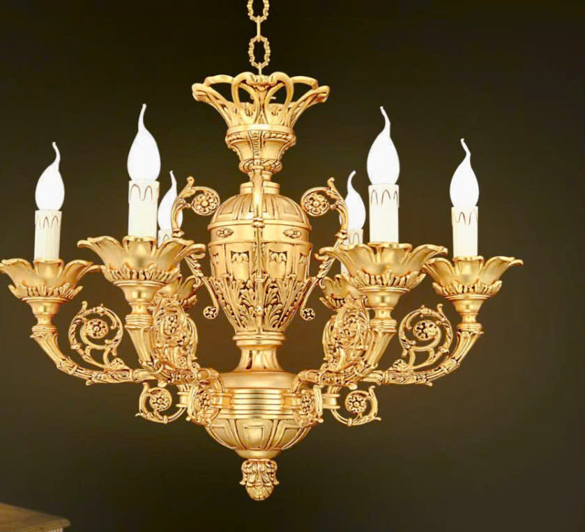 Đèn chùm đồng mạ vàng