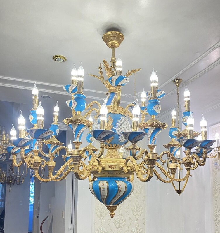 Đèn Chùm Đồng Mạ Vàng