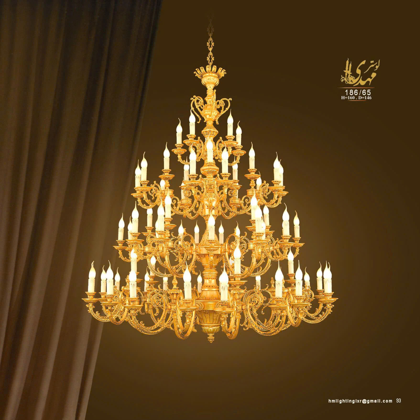 Đèn Chùm đồng mạ vàng