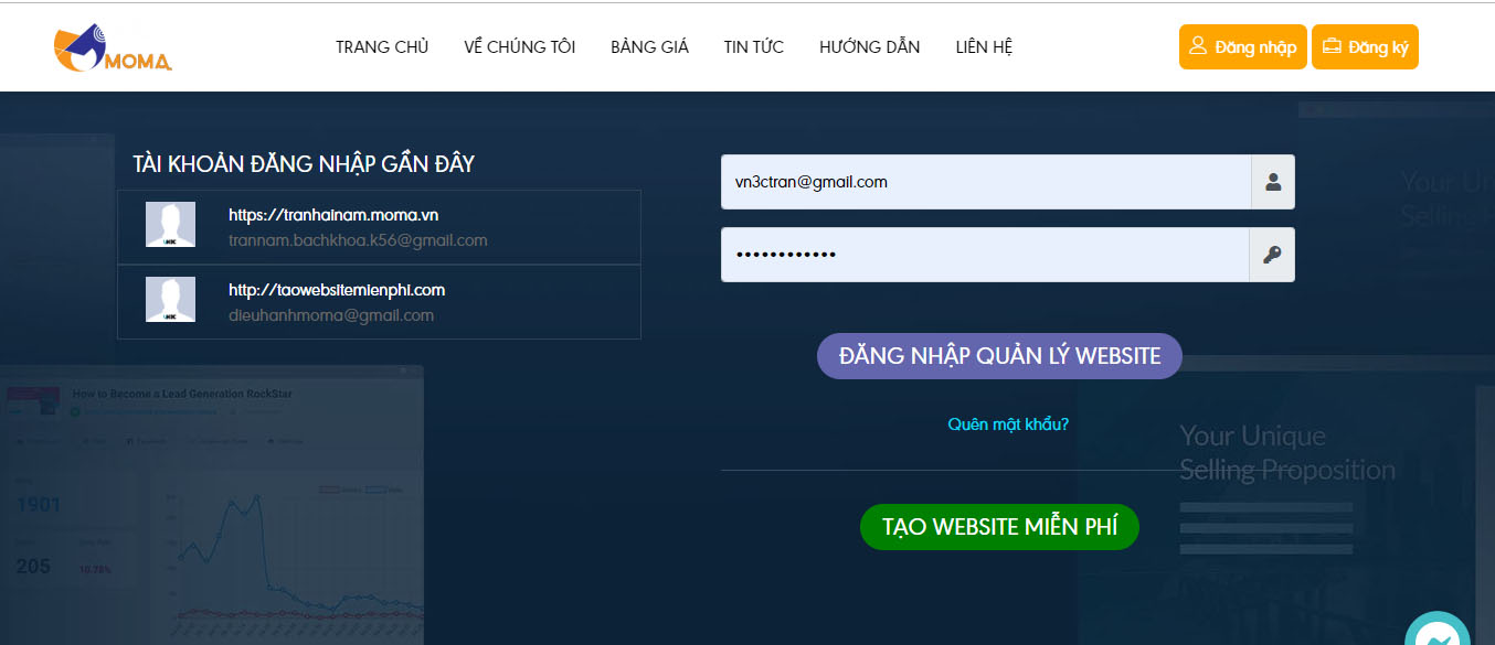 tạo website miễn ph&iacute;